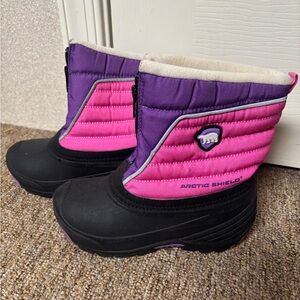 Kids' Black and Pink Snow Boots